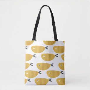 Naadloos kinderachtig patroon met grappige vissen. tote bag