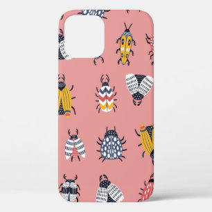 Naadloos kinderachtig patroon met insecten en keve Case-Mate iPhone case
