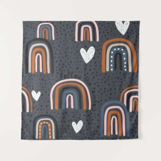 naadloos kinderpatroon met handgetekende regenboog wandkleed (Voorkant)