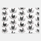 Naadloos kippenpatroon inpakpapier vel (Voorkant 2)