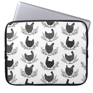 Naadloos kippenpatroon laptop sleeve