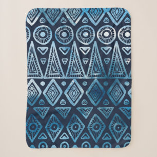 Naadloos klassiek blauw etnisch patroon sherpa deken