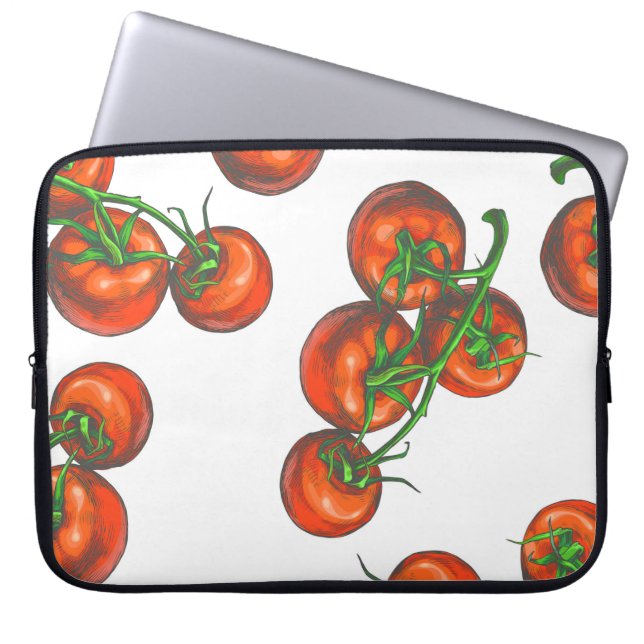 , naadloos kleurenpatroon met verse groenten laptop sleeve (Voorkant)