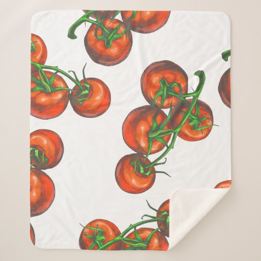 , naadloos kleurenpatroon met verse groenten sherpa deken (Voorkant)