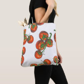 , naadloos kleurenpatroon met verse groenten tote bag (Dichtbij)