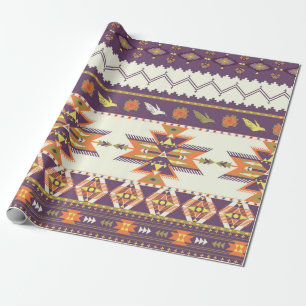 Naadloos kleurig aztec-patroon cadeaupapier