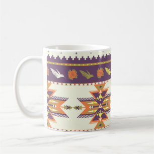 Naadloos kleurig aztec-patroon koffiemok