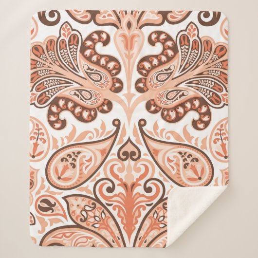  naadloos kleurig patroon in paislestijl sherpa deken (Voorkant)