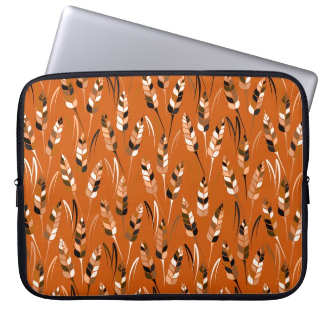  naadloos kleurig patroon met silhouetten laptop sleeve (Voorkant)