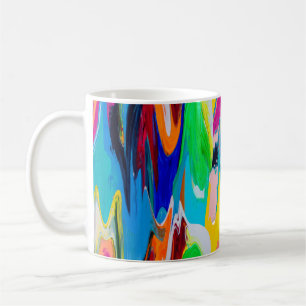 Naadloos kleurrijk abstract patroon, waterverf wan koffiemok
