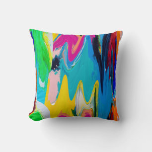 Naadloos kleurrijk abstract patroon, waterverf wan kussen