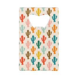 Naadloos Kleurrijk Cactussen Creditkaart Flessenopener