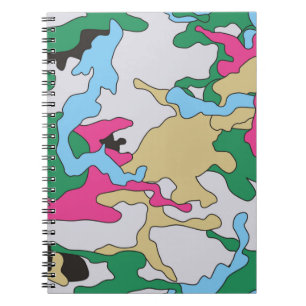 Naadloos kleurrijk camouflage achtergrondpatroon. notitieboek