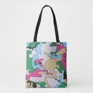 Naadloos kleurrijk camouflage achtergrondpatroon. tote bag