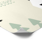 Naadloos kleurrijk patroon met huis, bomen, paard poster (Hoek)