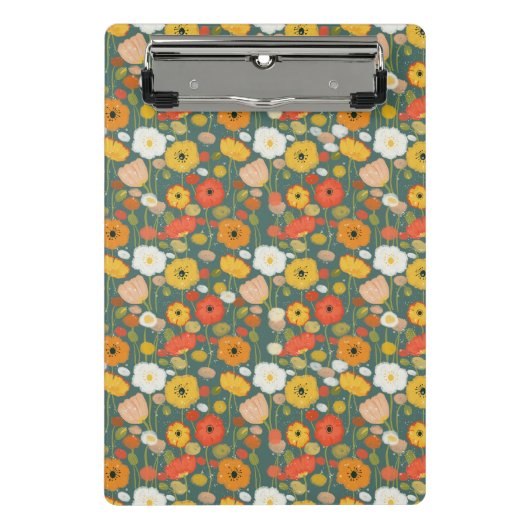 Naadloos kleurrijk wildbloemenpatroon mini klembord (Voorkant)