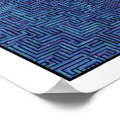 Naadloos kosmisch patroon: Labyrintische laserroos Poster (Hoek)