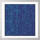 Naadloos kosmisch patroon: Labyrintische laserroos Poster (Voorkant)