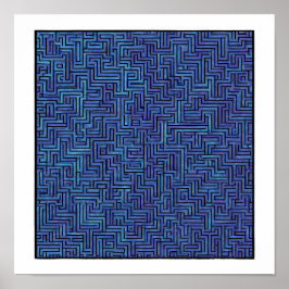 Naadloos kosmisch patroon: Labyrintische laserroos Poster