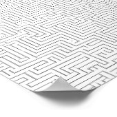 Naadloos kosmisch patroon: Labyrintische laserroos Poster (Hoek)
