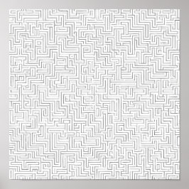 Naadloos kosmisch patroon: Labyrintische laserroos Poster