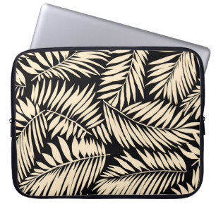 Naadloos leder van de palm in laptop sleeve