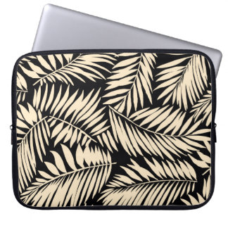 Naadloos leder van de palm in laptop sleeve