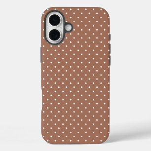 Naadloos lichtbruin stippenpatroon iPhone 16 plus hoesje