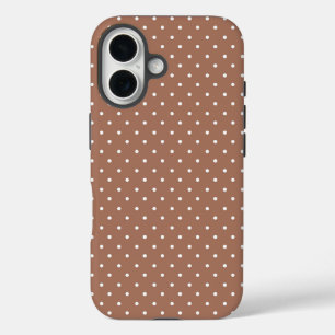 Naadloos lichtbruin stippenpatroon iPhone 16 hoesje