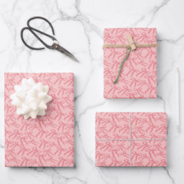Naadloos lintpatroon in charm- en theeroosroze inpakpapier vel