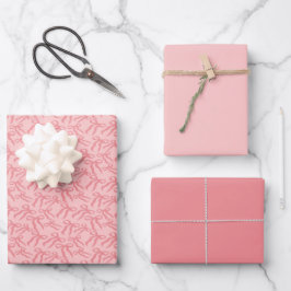 Naadloos lintpatroon in charm- en theeroosroze inpakpapier vel
