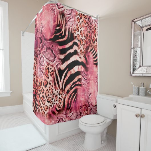 Naadloos luipspatroon, abstracte zebra. douchegordijn (In situ)