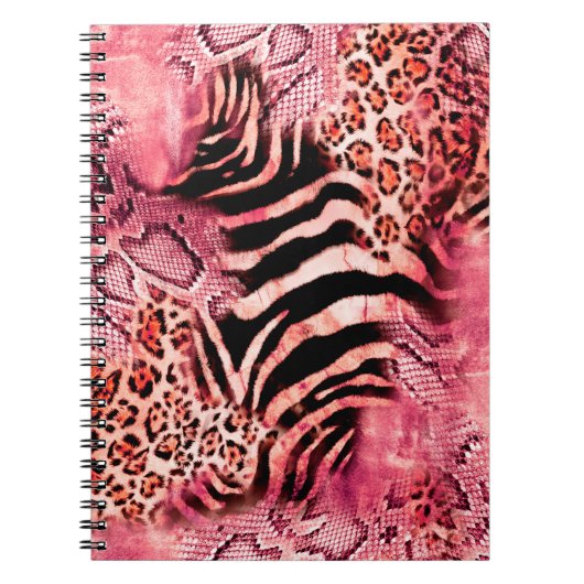 Naadloos luipspatroon, abstracte zebra. notitieboek (Voorkant)
