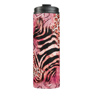 Naadloos luipspatroon, abstracte zebra. thermosbeker