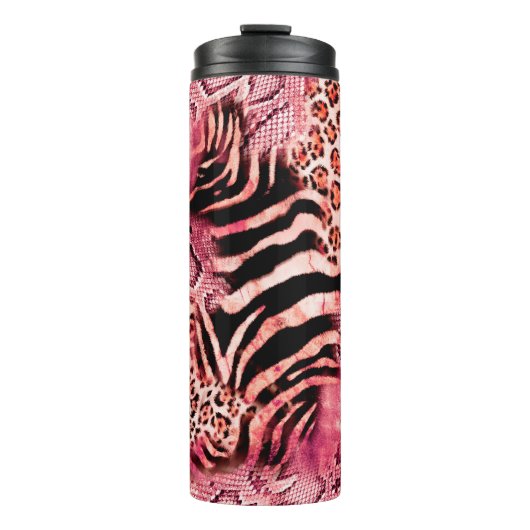 Naadloos luipspatroon, abstracte zebra. thermosbeker (Voorkant)