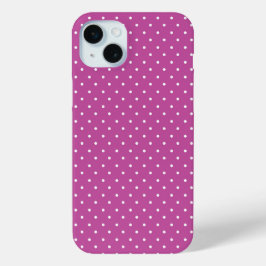 Naadloos magenta achtergrond polka stippenpatroon iPhone 15 mini hoesje