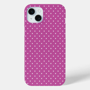 Naadloos magenta achtergrond polka stippenpatroon iPhone 15 mini hoesje