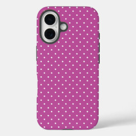 Naadloos magenta achtergrond polka stippenpatroon iPhone 16 hoesje