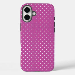 Naadloos magenta achtergrond polka stippenpatroon iPhone 16 plus hoesje