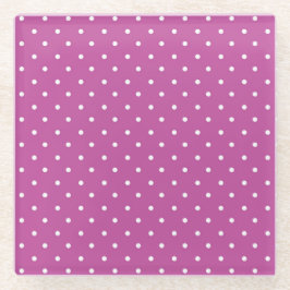 Naadloos magenta achtergrond polka stippenpatroon glazen onderzetter