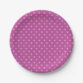 Naadloos magenta achtergrond polka stippenpatroon papieren bordje