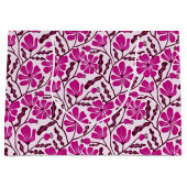 Naadloos Magenta Mid-Century Modern Bloemmotief Groot Cadeauzakje (Voorkant)