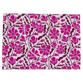 Naadloos Magenta Mid-Century Modern Bloemmotief Groot Cadeauzakje (Achterkant)