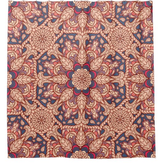 Naadloos mandala-patroon.  decoratief thema douchegordijn (Voorkant)