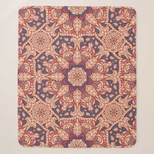 Naadloos mandala-patroon.  decoratief thema sherpa deken