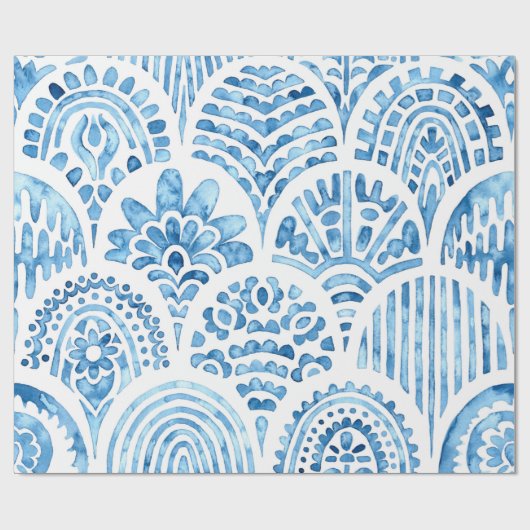 Naadloos marokkaans patroon. tegel. Blauw Cadeaupapier (Vlak)