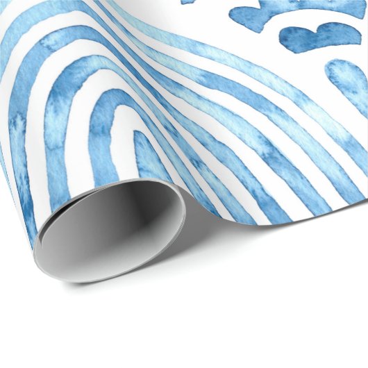 Naadloos marokkaans patroon. tegel. Blauw Cadeaupapier (Rol Hoek)