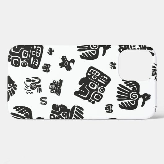 Naadloos  maya patroon. Zwart-witte eth Case-Mate iPhone Case (Achterkant (horizontaal))