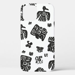 Naadloos  maya patroon. Zwart-witte eth Case-Mate iPhone Case