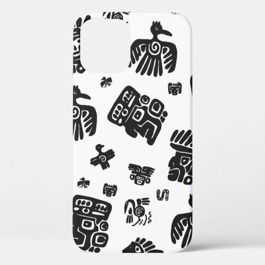 Naadloos  maya patroon. Zwart-witte eth Case-Mate iPhone Case (Achterkant)